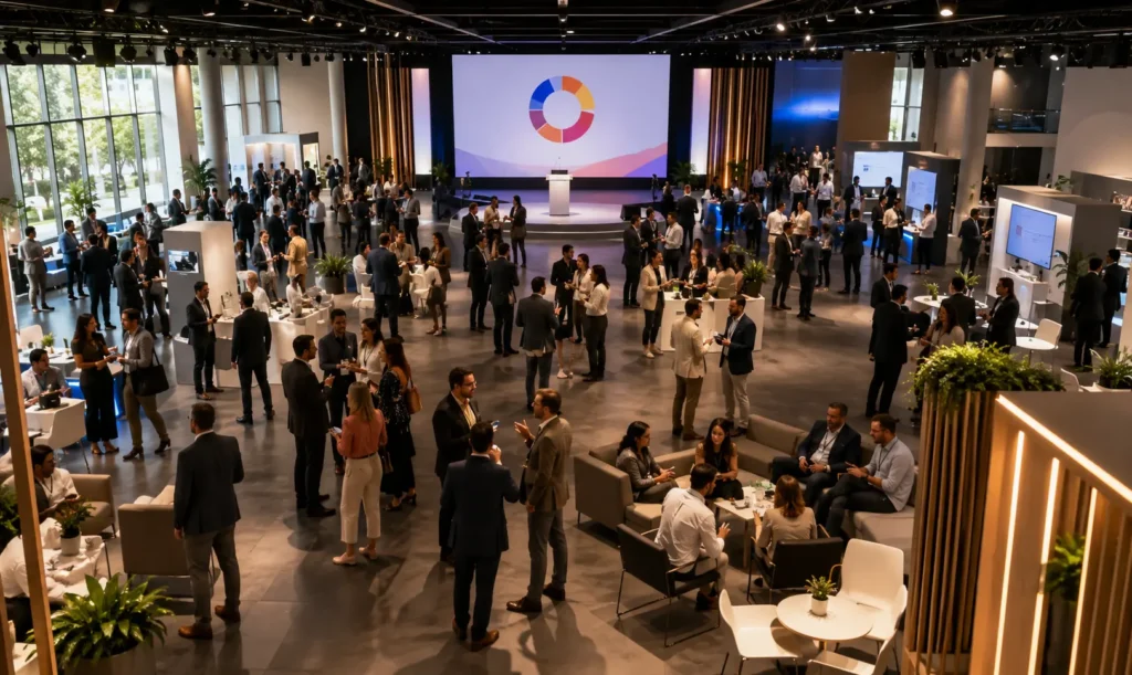 Modern conference hall networking event