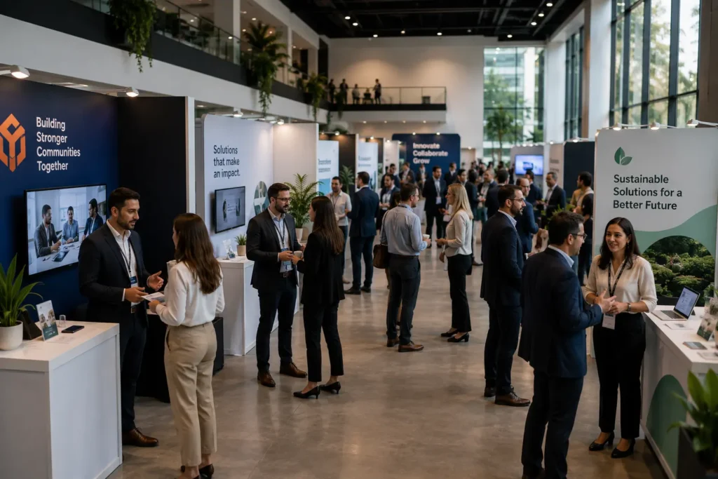 Networking at a business expo
