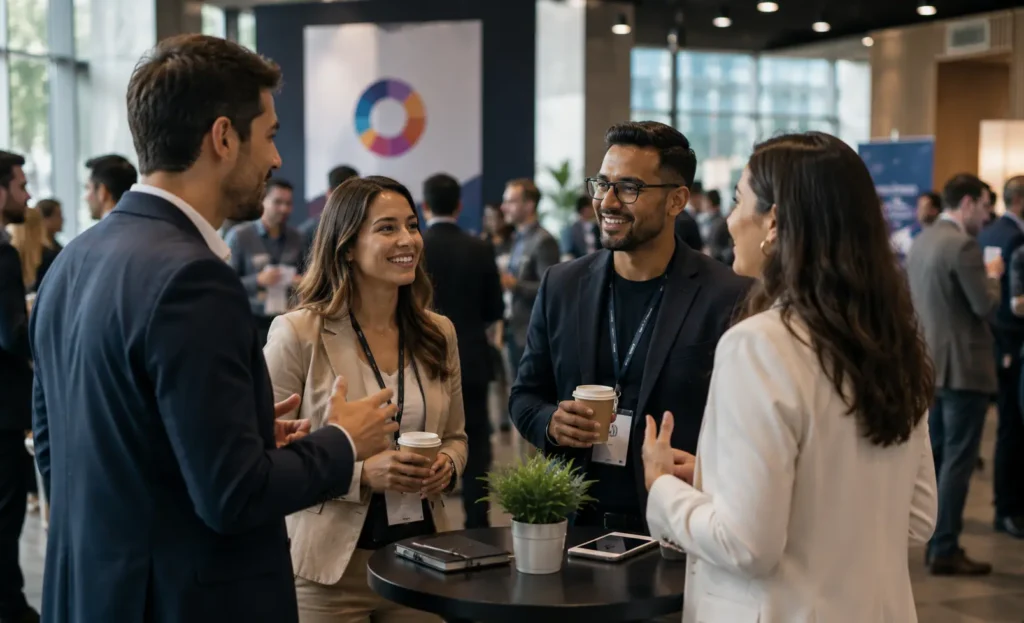 Networking at a modern conference event